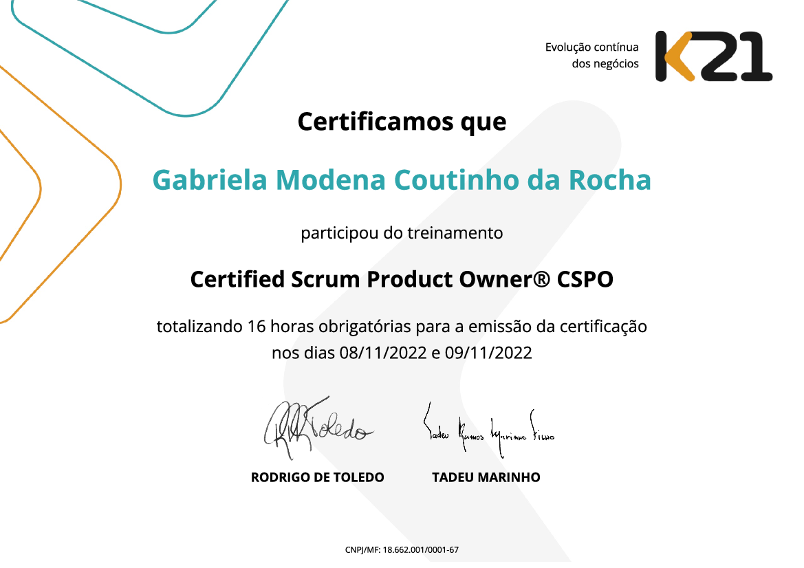 Certificado K21